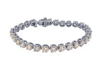 WOMENS DIAMOND TENNIS LINK BRACELET 12.50 CARAT ROUND CUT WHITE GOLD 7" INCH