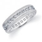 DIAMOND ETERNITY BAND WEDDING RING ROUND 14KT WHITE GOLD 1.50 CARAT MILGRAIN