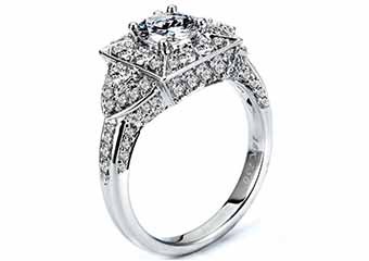 WOMENS DIAMOND ENGAGEMENT HALO RING ROUND CUT 2.04 CARAT 18K WHITE GOLD