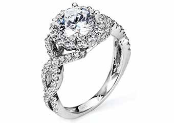 WOMENS DIAMOND ENGAGEMENT HALO RING ROUND CUT 1.92 CARAT 14K WHITE GOLD
