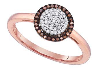 WOMENS RED ROUND DIAMOND HALO ENGAGEMENT PROMISE RING ROSE GOLD