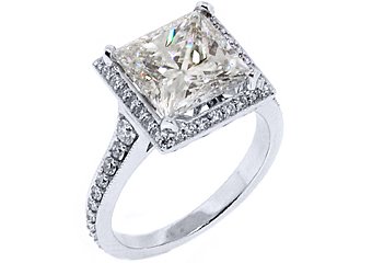 5 CARAT PRINCESS SQUARE HALO DIAMOND ENGAGEMENT ANNIVERSARY RING HIGH QUALITY
