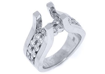 1.39CT WOMENS DIAMOND ENGAGEMENT RING SEMI-MOUNT TENSION SET ROUND WHITE GOLD
