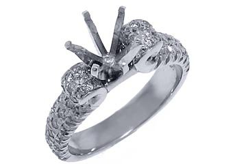.92 CARAT WOMENS DIAMOND ENGAGEMENT RING SEMI-MOUNT ROUND CUT WHITE GOLD