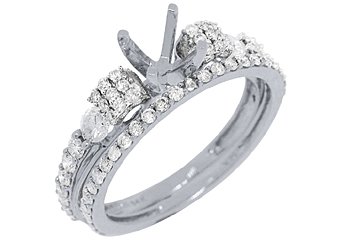 1.10 CARAT WOMENS DIAMOND ENGAGEMENT RING SEMI-MOUNT SET ROUND CUT WHITE GOLD