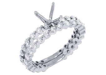 1 CARAT WOMENS DIAMOND ENGAGEMENT RING SEMI-MOUNT BRIDAL SET ROUND WHITE GOLD