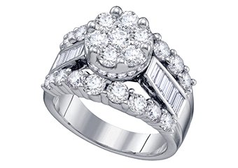 3 CARAT WOMENS DIAMOND ENGAGEMENT RING BRILLIANT ROUND CUT SHAPE WHITE GOLD