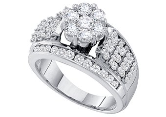 1.50 CARAT WOMENS DIAMOND ENGAGEMENT RING BRILLIANT ROUND SHAPE WHITE GOLD