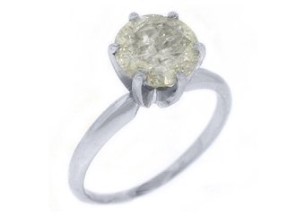 3.37 CARAT WOMENS SOLITAIRE BRILLIANT ROUND DIAMOND ENGAGEMENT RING WHITE GOLD