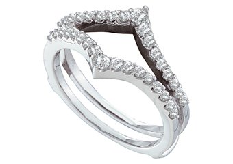 .47 CARAT WOMENS BRILLIANT ROUND CUT DIAMOND RING GUARD WEDDING BAND WHITE GOLD
