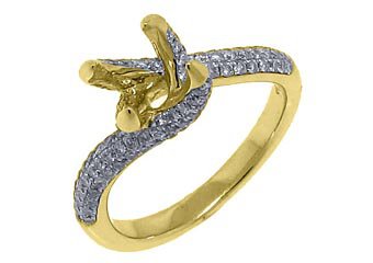 .91 CARAT WOMENS DIAMOND ENGAGEMENT RING SEMI-MOUNT ROUND CUT YELLOW GOLD