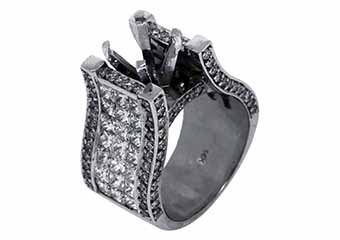 6 CARAT WOMENS DIAMOND ENGAGEMENT RING SEMI-MOUNT PRINCESS CUT WHITE GOLD