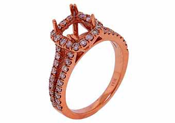 .68 CARAT WOMENS DIAMOND HALO ENGAGEMENT RING SEMI-MOUNT ROUND CUT ROSE GOLD