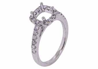 .78 CARAT WOMENS DIAMOND HALO ENGAGEMENT RING SEMI-MOUNT ROUND CUT WHITE GOLD