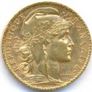 1905 GOLD 20 FRANCS *ROOSTER* FRANCE, 6.45 GRAMS