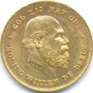 1875 GOLD 10 GULDEN NETHERLANDS, SCARCE ONE YEAR, GEM UNC