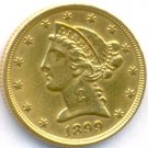 1899 GOLD 5 DOLLAR *CORONET HEAD* USA, AUNC++