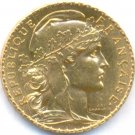 1913 GOLD 20 FRANCS *ROOSTER* FRANCE, UNCIRCULATED