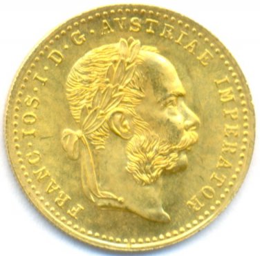 1915 GOLD DUCAT AUSTRIA, BU ++, PROOF LIKE, 3.5 GRAM