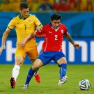068 - 8 X 6 Photo - Football - FIFA World Cup 2014 - Chile V Australia Leckie & Eugenio Mena
