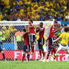 554 - 8 X 6 Photo - Football - FIFA World Cup 2014 - Brazil V Colombia - David Luiz Scores