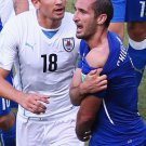 348 -  8 X 6 Photo - Football - FIFA World Cup 2014 - Chellini & Suarez