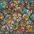 DISNEY CHARACTERS STAINED GLASS COLLAGE CROSS STITCH PATTERN