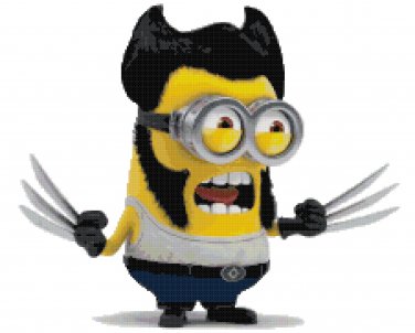 DESPICABLE ME MINIONS WOLVERINE CROSS STITCH PATTERN
