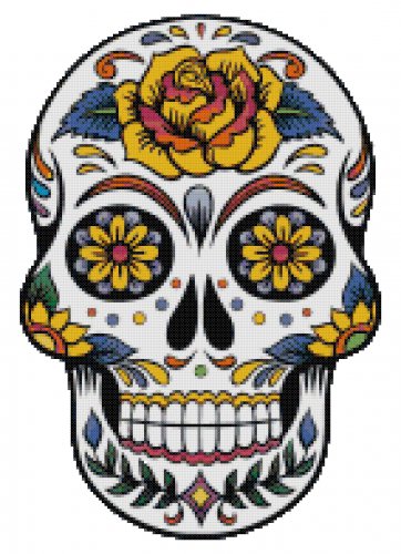 SUGAR SKULL #3 CROSS STITCH PATTERN