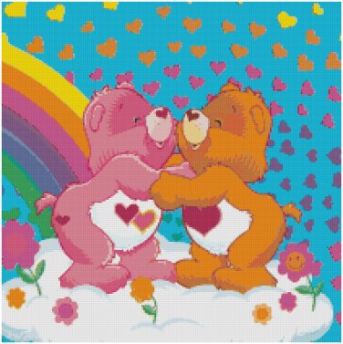 CARE BEARS HEARTS CROSS STITCH PATTERN