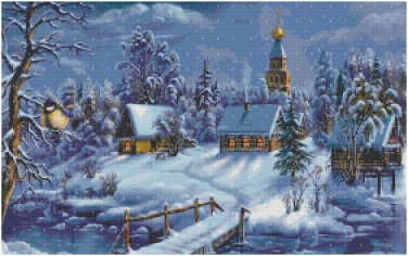 CHRISTMAS TOWN CROSS STITCH PATTERN PDF ONLY