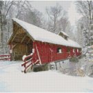 RED COVERED BRIDGE CROSS STITCH PATTERN PDF ONLY