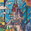 DISNEY BEAUTY AND THE BEAST STAINED GLASS CASTLE CROSS STITCH PATTERN PDF ONLY