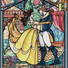 DISNEY BEAUTY AND THE BEAST STAINED GLASS CROSS STITCH PATTERN PDF ONLY
