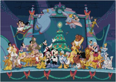 DISNEY CHARACTERS CHRISTMAS CROSS STITCH PATTERN PDF ONLY