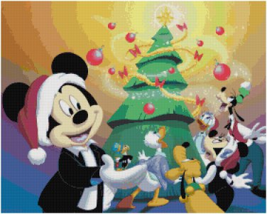 DISNEY MICKEY MOUSE CHRISTMAS TREE CROSS STITCH PATTERN PDF ONLY