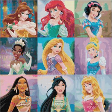DISNEY PRINCESS #8 CROSS STITCH PATTERN PDF ONLY