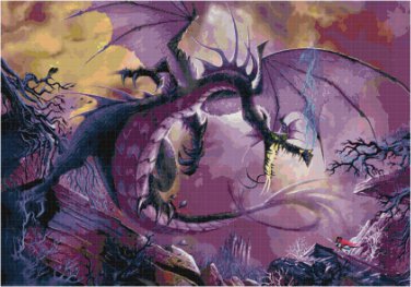 DISNEY MALEFICENT DRAGON #2  CROSS STITCH PATTERN PDF ONLY