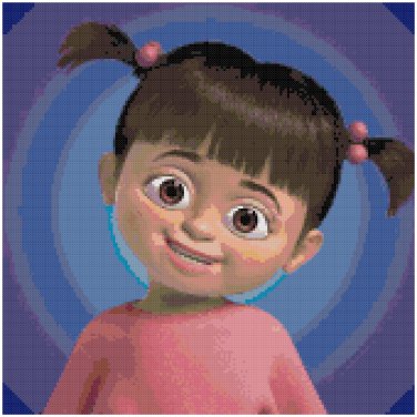 DISNEY MONSTERS INC BOO CROSS STITCH PATTERN PDF ONLY