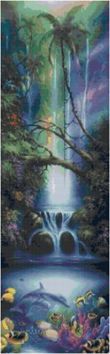 DOLPHIN WATERFALL CROSS STITCH PATTERN PDF ONLY