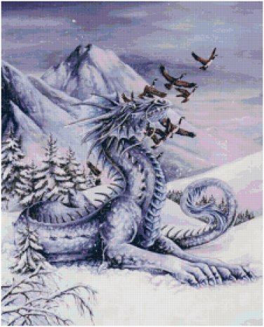 SNOW DRAGON CROSS STITCH PATTERN PDF ONLY