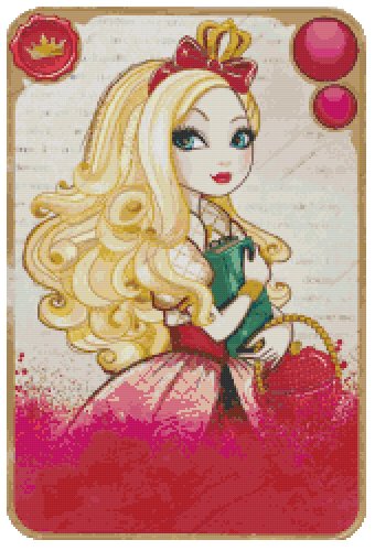 EVER AFTER HIGH APPLE WHITE #1  CROSS STITCH PATTERN PDF ONLY