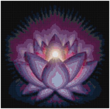 GLOWING LOTUS CROSS STITCH PATTERN PDF ONLY