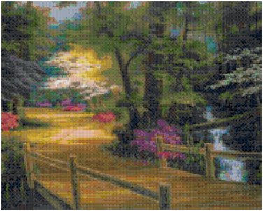 ALONG THE BRIDGE - GARDEN CROSS STITCH PATTERN PDF ONLY