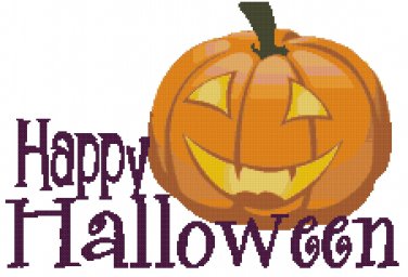 HAPPY HALLOWEEN CROSS STITCH PATTERN PDF ONLY