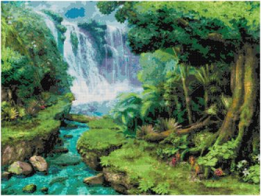 WATERFALL #5 CROSS STITCH PATTERN PDF ONLY