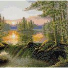 COUNTRY LAKE LANDSCAPE CROSS STITCH PATTERN PDF ONLY