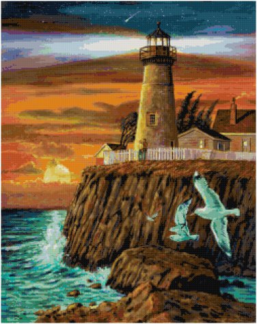 LIGHTHOUSE #3 LANDSCAPE CROSS STITCH PATTERN PDF ONLY