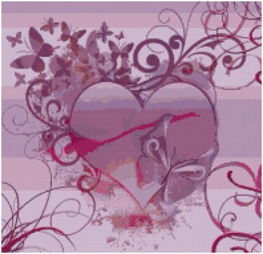 BUTTERFLY HEARTS CROSS STITCH PATTERN PDF ONLY