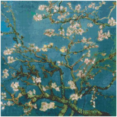 VAN GOGH ALMOND BRANCH CROSS STITCH PATTERN PDF ONLY